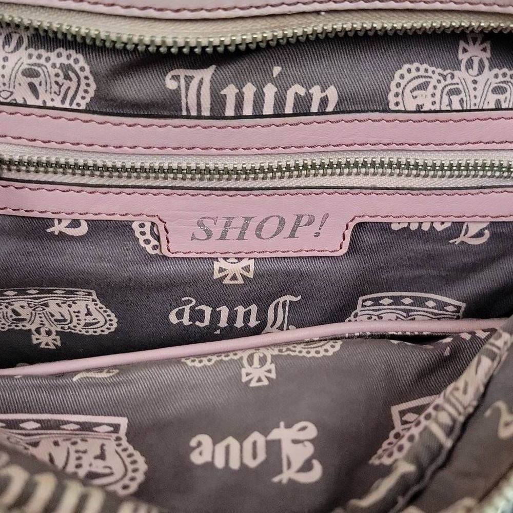 Vintage Rare Y2K Juicy Couture Purple Pink Quilted Velour Charm Bag - Picture 9 of 12